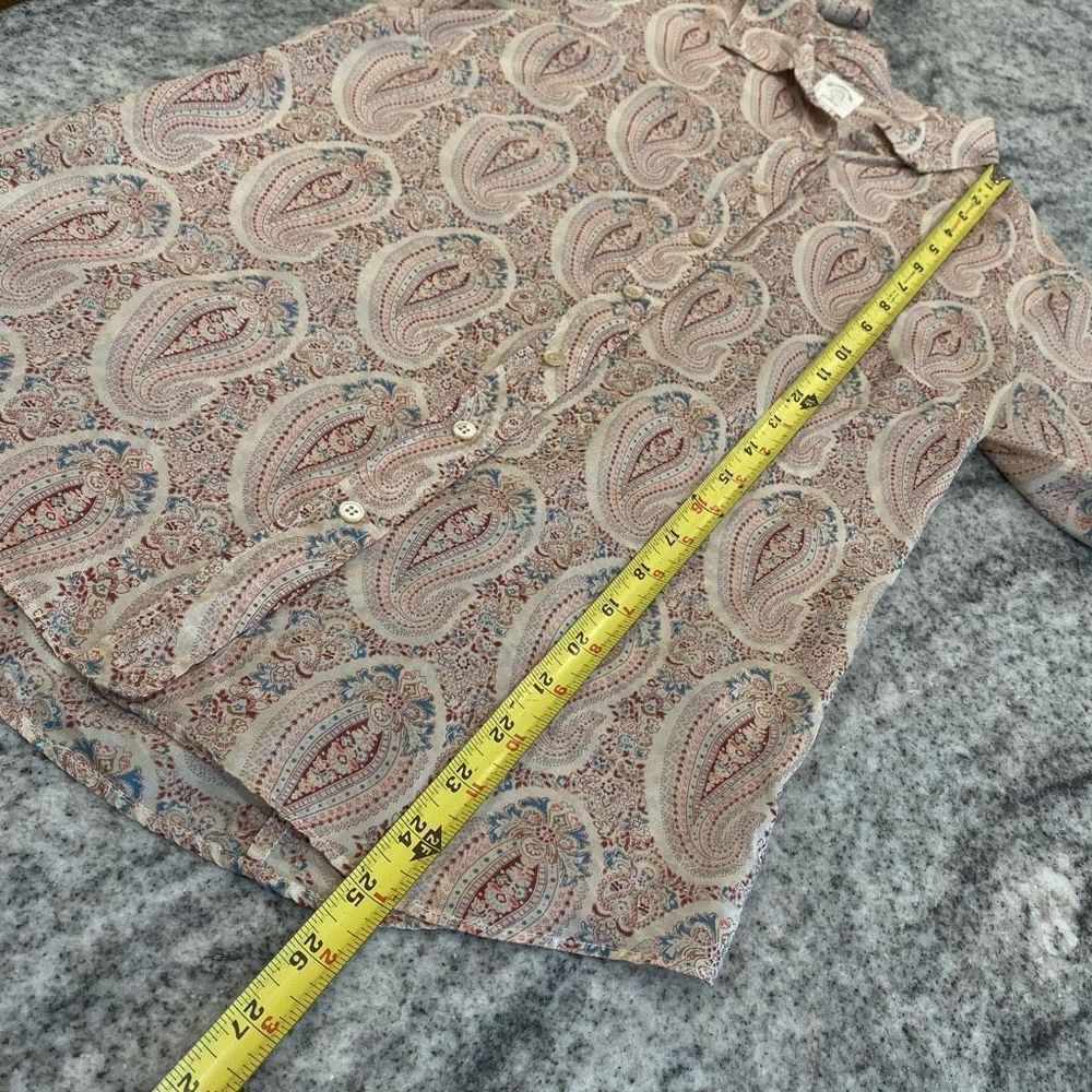 J Crew Extra Small Size 0 The Perfect Shirt Paisley Button Down Cotton Silk - Picture 7 of 8